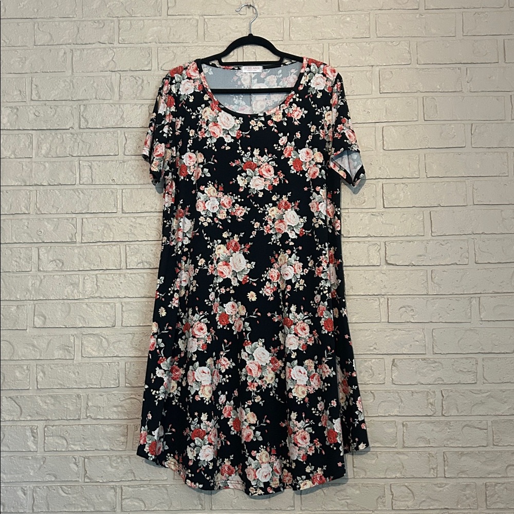 Black Floral Tunic Dress size 2X